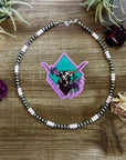 18 Inch 5 mm Sterling silver pearls necklace with pink conch rondelle