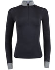 Roxana - Black & Luxe Gray Long Sleeve Riding Shirt