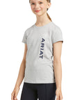 Ariat Girls Grey Vertical Logo Tee