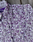 Purple Floral Western Baby Romper