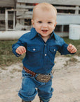 Shea Baby Longsleeve Dark Denim Onesie