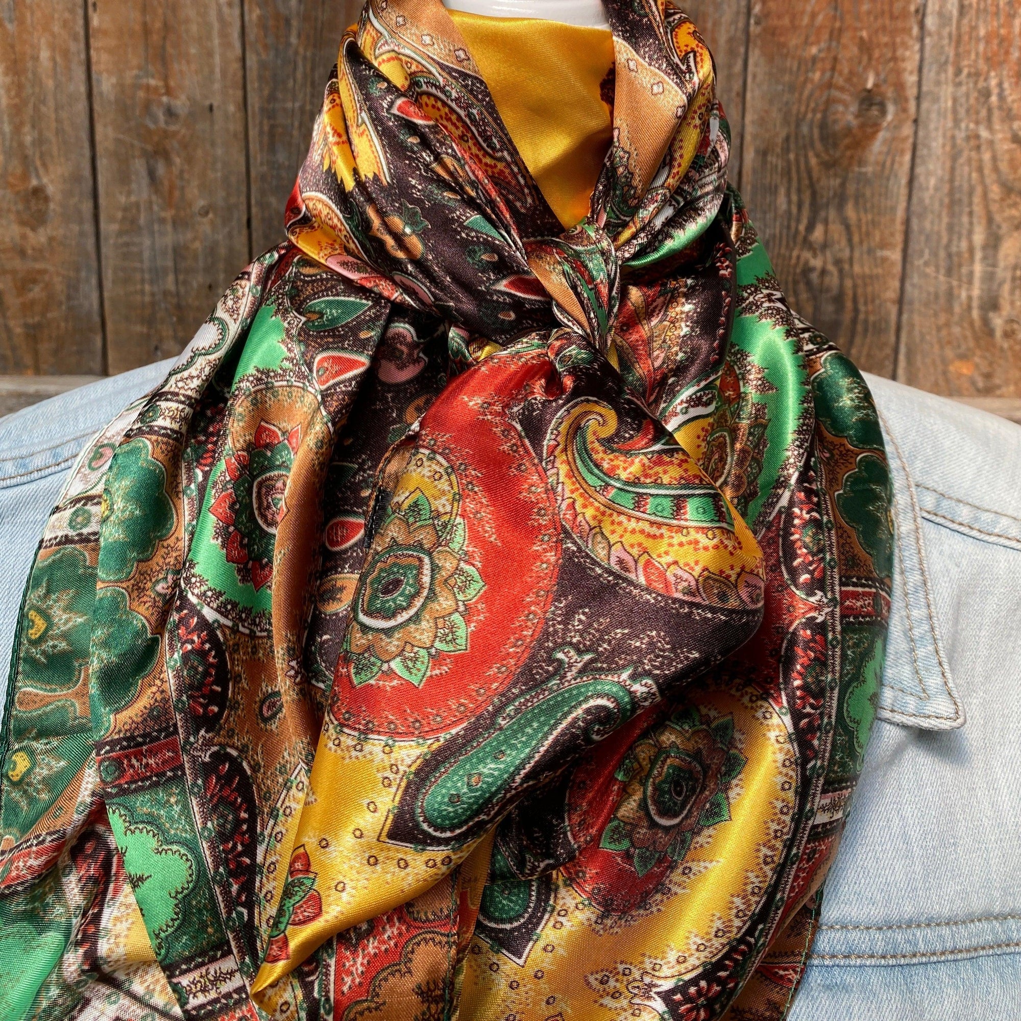 35X35"  Multi-Colored Paisley Wild Rag / Scarf WR908