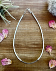 3 mm Sterling Silver Pearls choker on white 3mm magnesite
