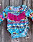 Shea Baby Longsleeve Aztec Bell Sleeve Onesie