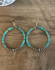 Sterling Silver Pearls Hoop Earrings
