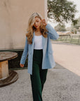 The Zoey Stretch Trouser In Hunter Green