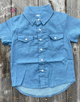 Shea Baby Short Sleeve Light Denim Pearl Snap Shirt