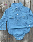Shea Baby Longsleeve Light Denim Onesie