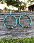 Sterling Silver Pearls Hoop Earrings