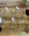 4 mm bracelet Sterling Silver Pearls with white Buffalo