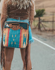 Jennie Hand Tooled Tribal Fringe Purse