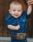 Shea Baby Short Sleeve Dark Denim Onesie