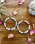 Shell hoop and turquoise earrings
