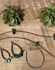 Teardrop turquoise and Sterling Silvers Pearls earrings