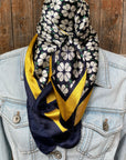 35X35" Blue & Gold Clovers Wild Rag / Scarf WR3171