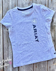 Ariat Girls Grey Vertical Logo Tee