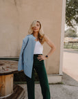 The Zoey Stretch Trouser In Hunter Green