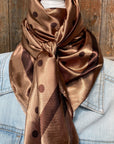 35X35" Brown Polka Dots Wild Rag / Scarf WR3054