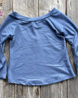 Shea Baby Bell Sleeve Blue Top