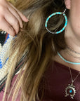 Sterling Silver Pearls Hoop Earrings