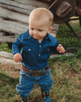 Shea Baby Longsleeve Dark Denim Onesie