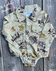 Shea Baby Coyote Pearl Snap Onesie