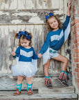 Shea Baby Blue Longsleeve Fringe Onesie