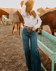 The Loretta Trouser Jean in Medium Wash