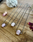 Kunzite stone choker with Sterling Silver Pearls