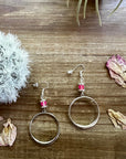 Pink mermaids beads on hoop earrings