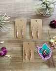 Pink shell dangle earrings - summer small earrings