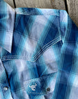 Teal/Turquoise Plaid Men’s Western Shirt