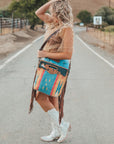 Jennie Hand Tooled Tribal Fringe Purse