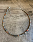 4 mm Sterling Silver Pearls choker with spiny oyster