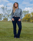 Navy Cowgirl Tuff Work Hard Play Hard