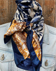 35X35"  Blue Two-Toned Paisley Wild Rag / Scarf WR3300
