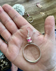 Pink mermaids beads on hoop earrings