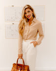 The Shea Staple Top in Beige