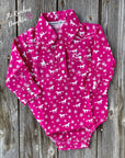 Pink Daisy Rider Western Baby Romper