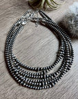3 size Sterling Silver Pearls choker