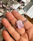 Kunzite stone choker with Sterling Silver Pearls
