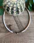 White choker and Sterling silver pearls