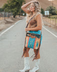 Jennie Hand Tooled Tribal Fringe Purse