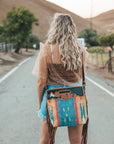 Jennie Hand Tooled Tribal Fringe Purse