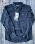 Ariat Boys Black Solid Twill Classic Fit Western Shirt