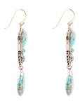 Imara Blue Turquoise and Golden Statement Earrings