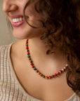 Immeasurable Multicolor Ocean Jade Golden Wrap Necklace