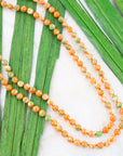 Immeasurable Orange and Lime Wrap Necklace