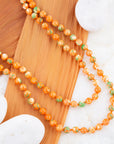 Immeasurable Orange and Lime Wrap Necklace