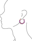 Impression Jasper Stone Slide Hoop Earrings